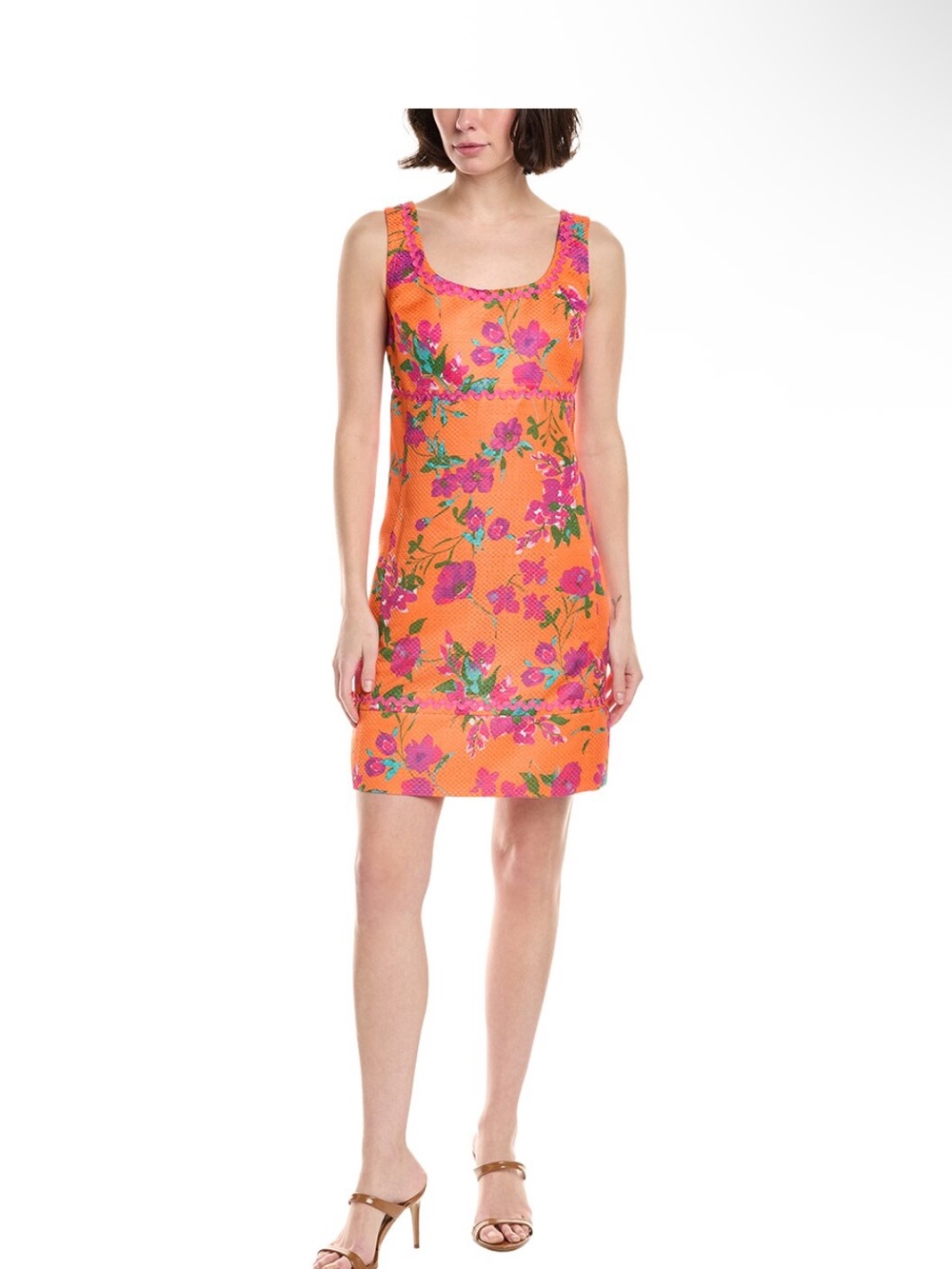 NWT Sara Campbell Orange Dress Sz S Pink floral Sleeveless